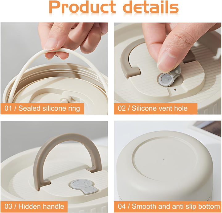 4 Stück Thermobehälter für Essen, 2 * 420ml+ 2 * 620ml, Thermo Lunchbox Edelstahl Mit Tasche, Thermo