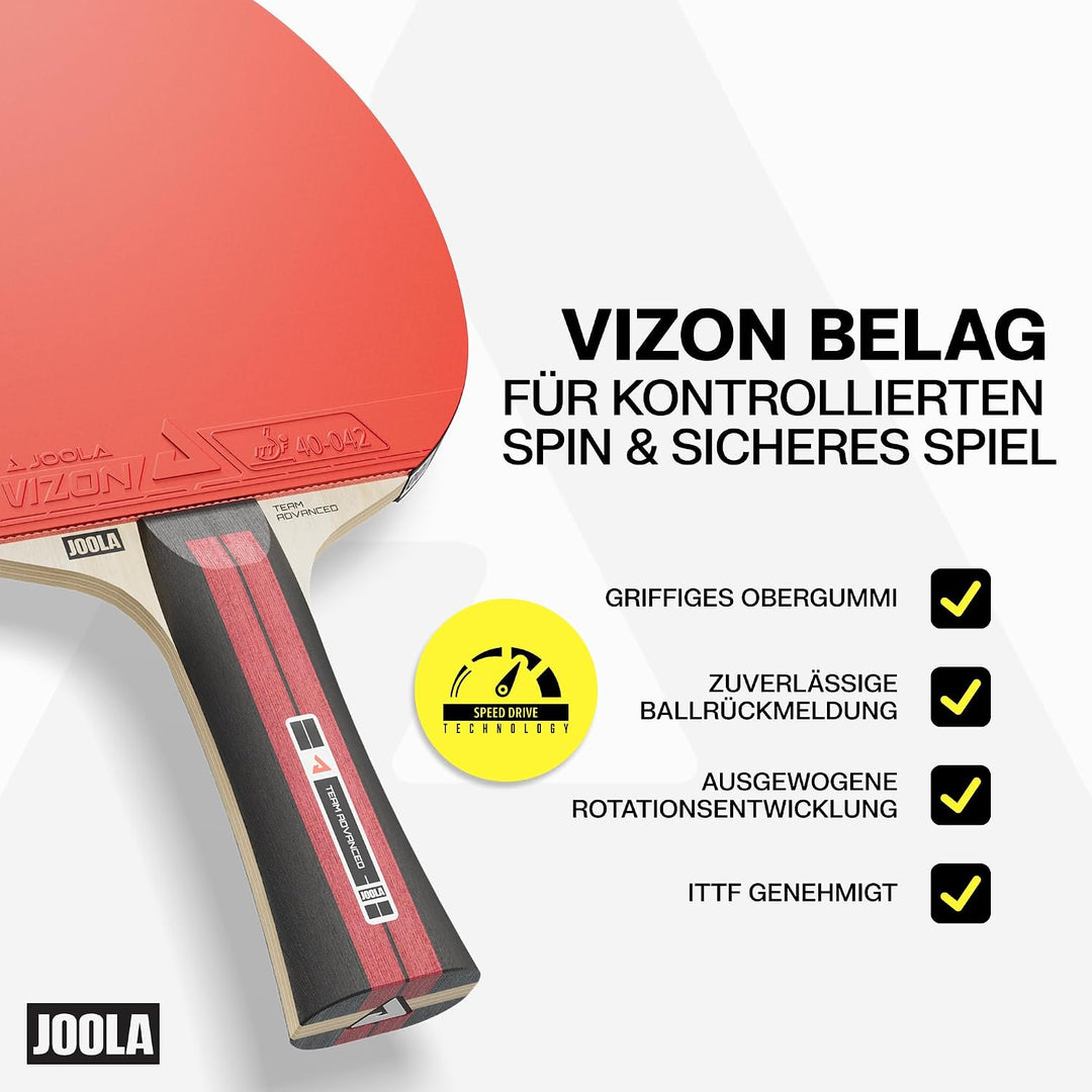 JOOLA Team Advanced Tischtennis Set - 2 Tischtennisschläger + 3 Tischtennisbälle + Tischtennishülle
