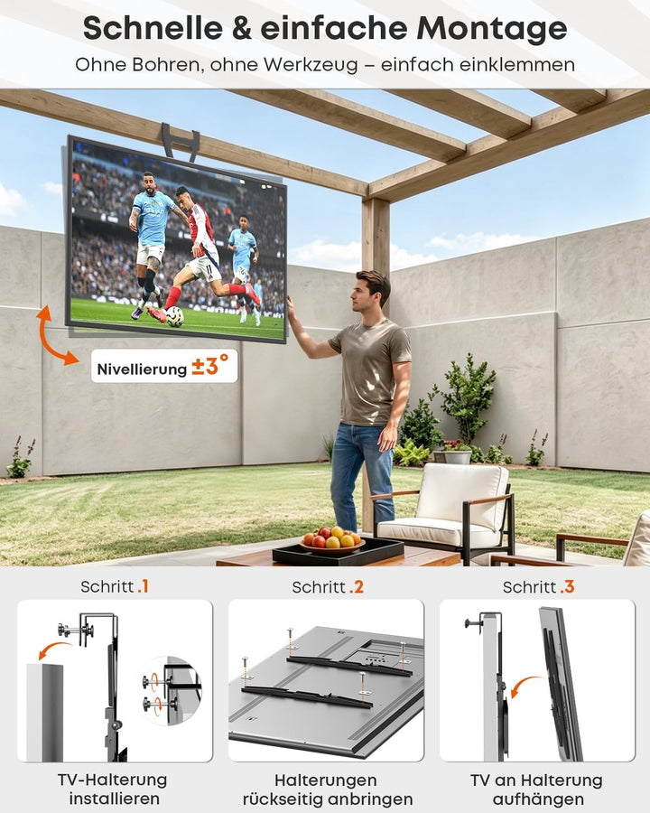 TV-Türhalterung 70 Zoll für Flach &amp; Curved, bis 50 kg, VESA 400x400