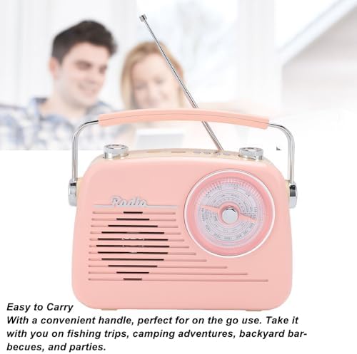 Tragbares Retro-Radio, AM-FM-Radio mit Bluetooth, Kurzwellenradio, Batteriebetrieben oder mit Wechse