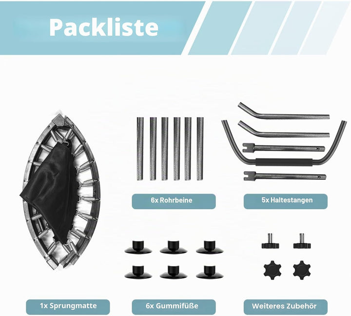 Faltbares Mini-Fitness-Trampolin-Rebounder für Erwachsene und Kinder, 150 kg Kapazität, rutschfester