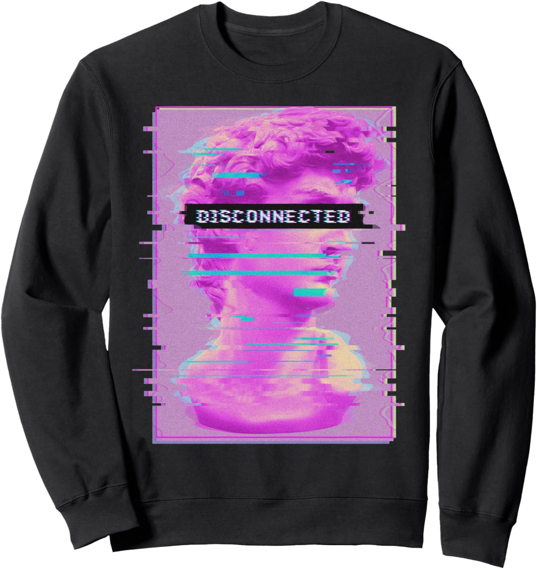 David Statue Disconnected Glitch Kunst Ästhetische Anti-Soci Sweatshirt