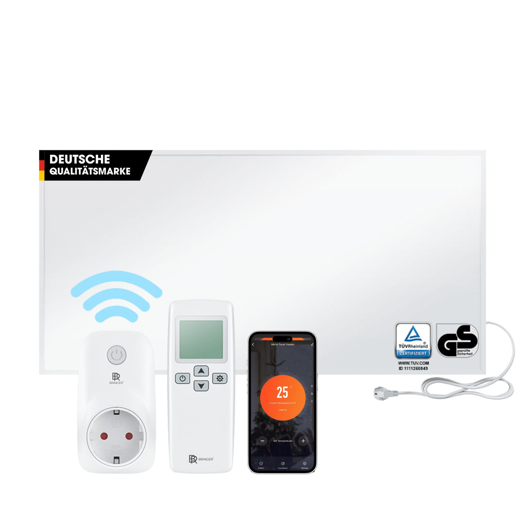 BR Bringer Infrarotheizung 1000 Watt - mit Smart Thermostat und Fernbedienung - Infrarot Elektroheiz