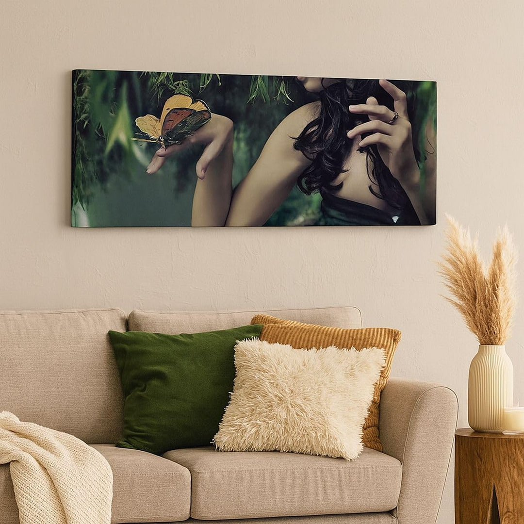Wandbilder Dekoration Wohnzimmer Körper Kosmetik Mode Schmetterling Bilder auf Leinwand 120x50cm Lei