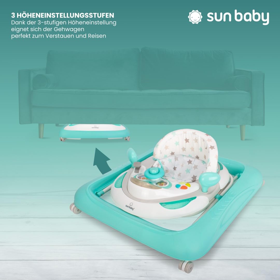 Kinderfahrzeug Lernrad Lauflernhilfe Spielcenter Gehfrei Gehhilfe Baby Walker Babyschaukel (Hellblau