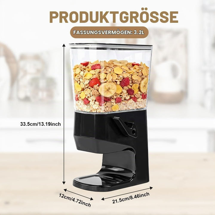Müslispender, 3,2L Cereal Dispenser Cornflakes Spender, Trockene Lebensmittelspender Müslibehälter F