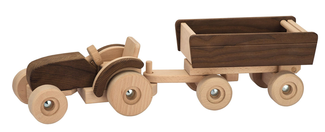 Goki 55915 55915-Spielfigur-Traktor mit Anhänger