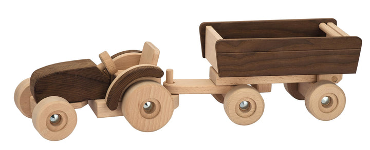 Goki 55915 55915-Spielfigur-Traktor mit Anhänger