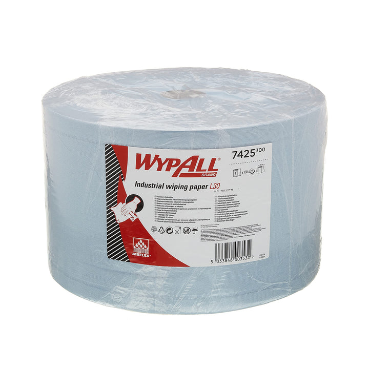 WypAll 7425 Papierwischtücher für industrielle Reinigungsaufgaben L30, Jumborolle, 3-lagig, blau (1