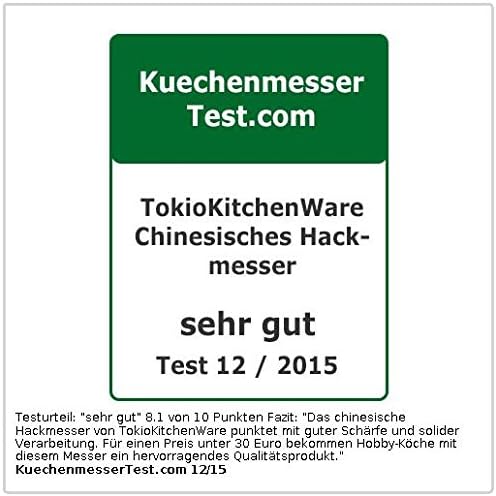 TokioKitchenWare Chinesisches Küchenbeil: Chinesisches Hackmesser, handgefertigt (China
