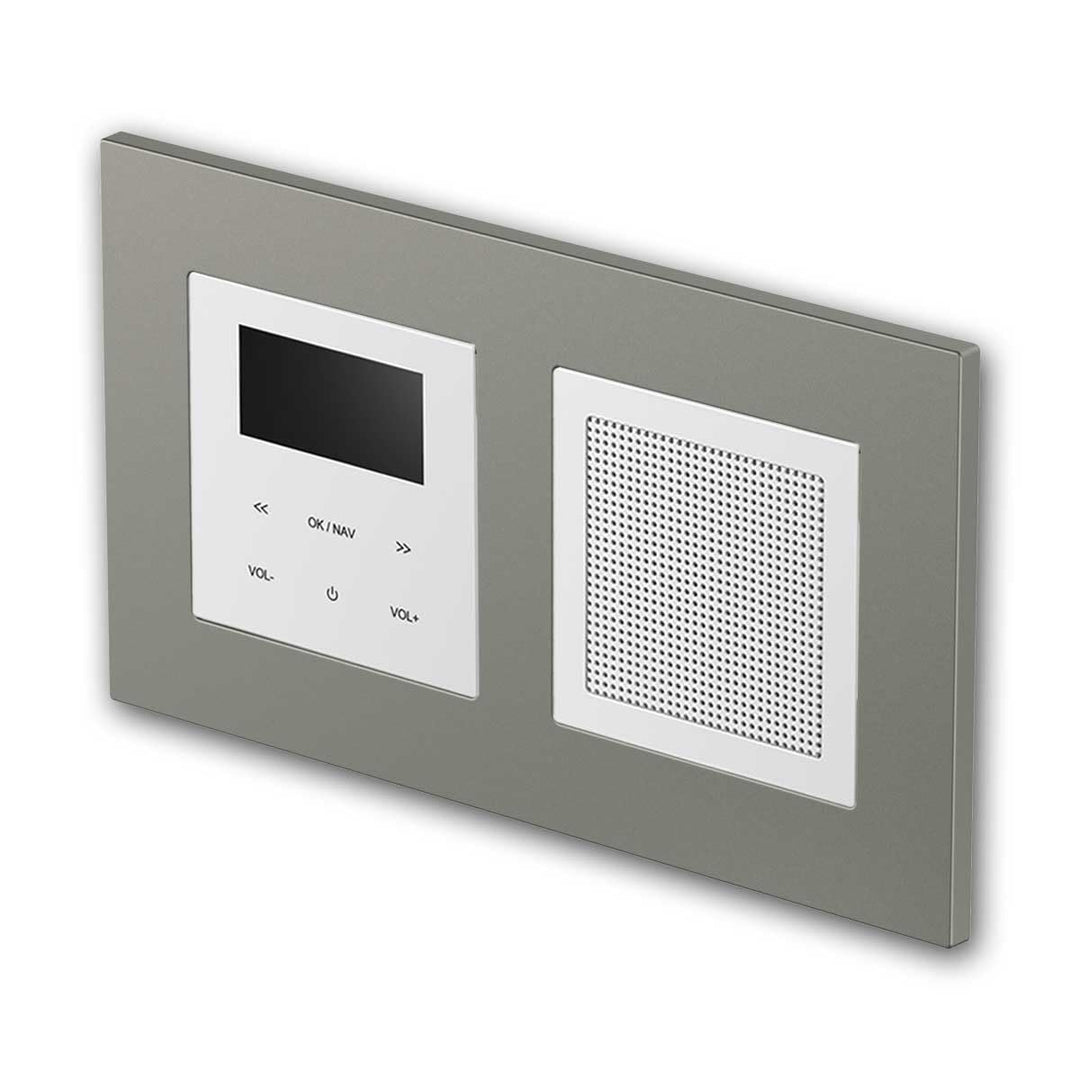 LOGIQ Unterputz Radio mit 2W RMS Lautsprecher, DAB+, UKW und Bluetooth, OLED-Display, Weck- und Slee