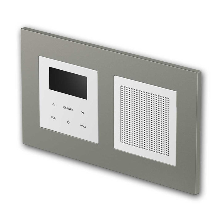 LOGIQ Unterputz Radio mit 2W RMS Lautsprecher, DAB+, UKW und Bluetooth, OLED-Display, Weck- und Slee