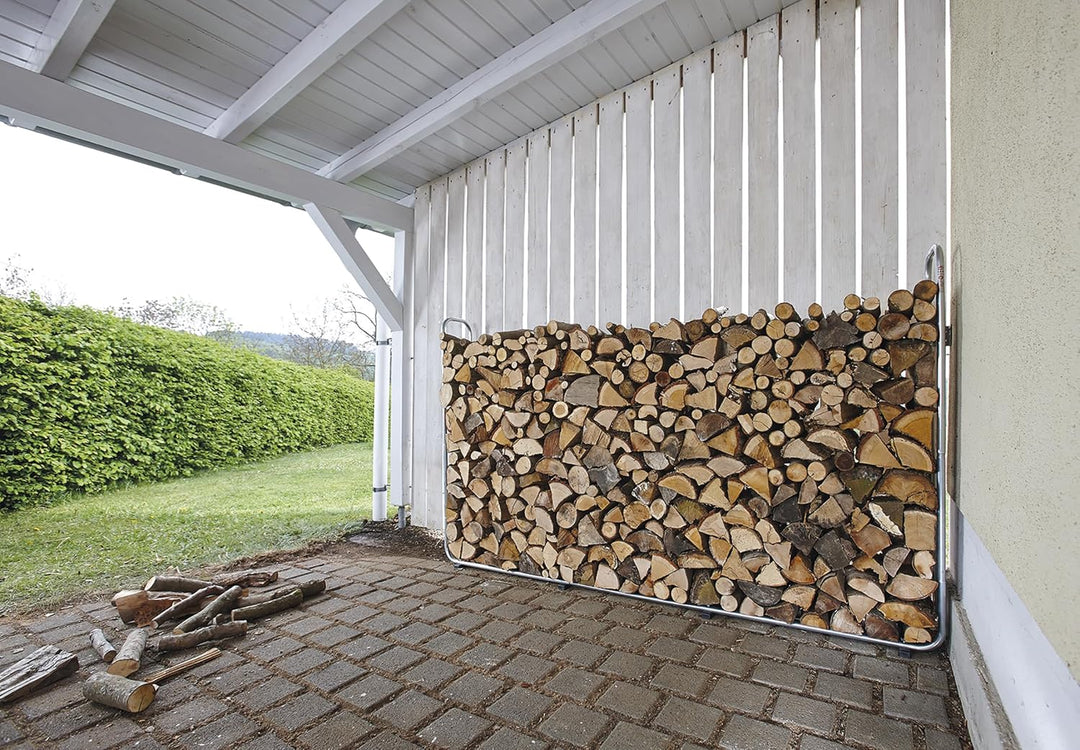 wolfcraft Stapelhilfe Modular XXL 5125000 | Verstellbare Kaminholzaufbewahrung für den Aussenbereich