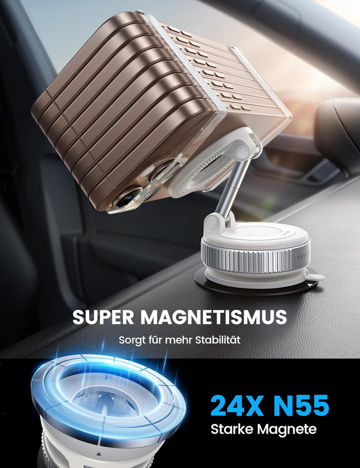 Lamicall Magnetische Handyhalterung Auto für Magsafe Autohalterung - [Vakuum Saugnapf & 24X Magnet]