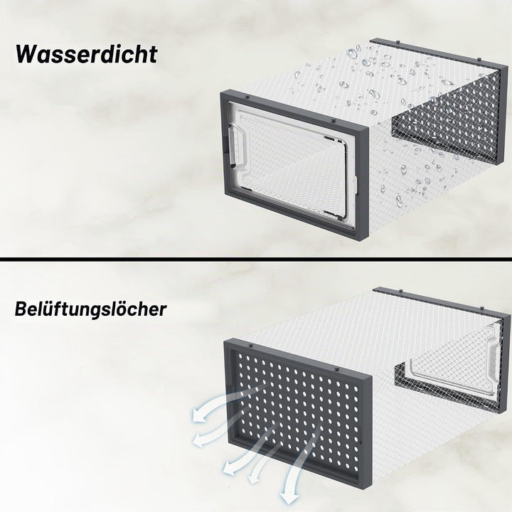 HOMIDEC Schuhboxen, 12er Set Schuhboxen Stapelbar Transparent, Faltbar Schuhorganizer Schuhaufbewahr