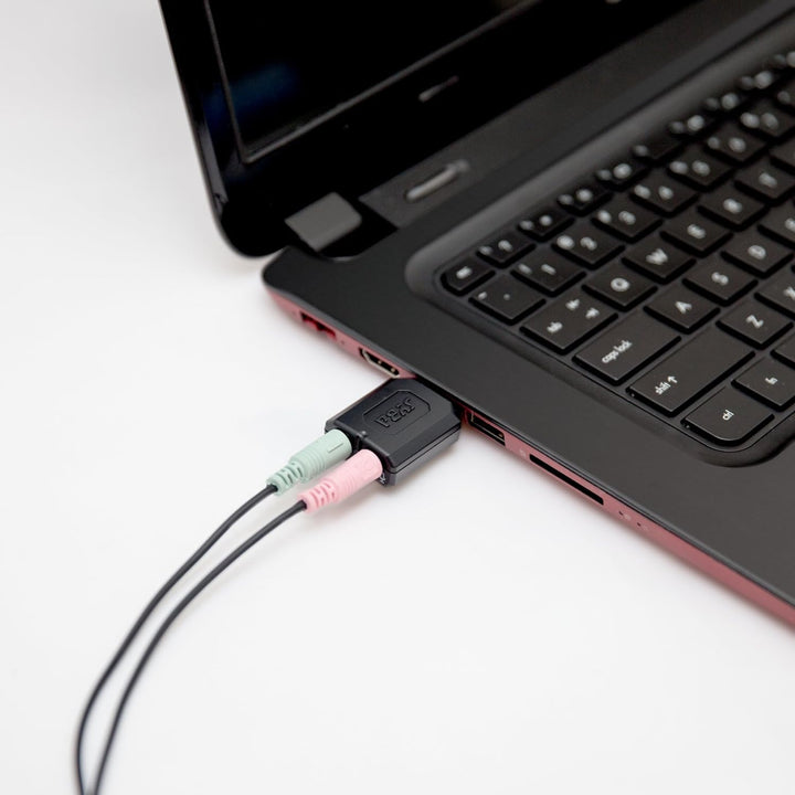 Syba Externer USB-Stereo-Sound-Adapter für Windows, Mac, Linux, zusätzliche Audioquelle mit 3,5-mm-A