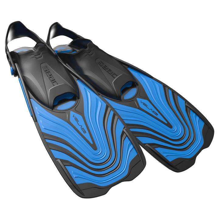 SEAC Vela Oh Kurze Flossen zum Schnorcheln und Schwimmen im Schwimmbad mit verstellbarem Riemen L-XL