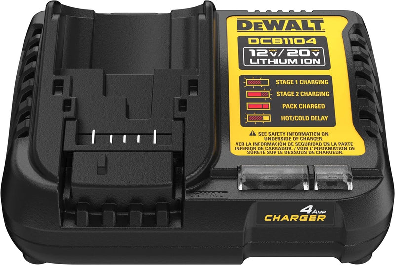 DEWALT 12V MAX/20V MAX Lithium Ion Battery Charger, 4 Amp, Waterproof (DCB1104)