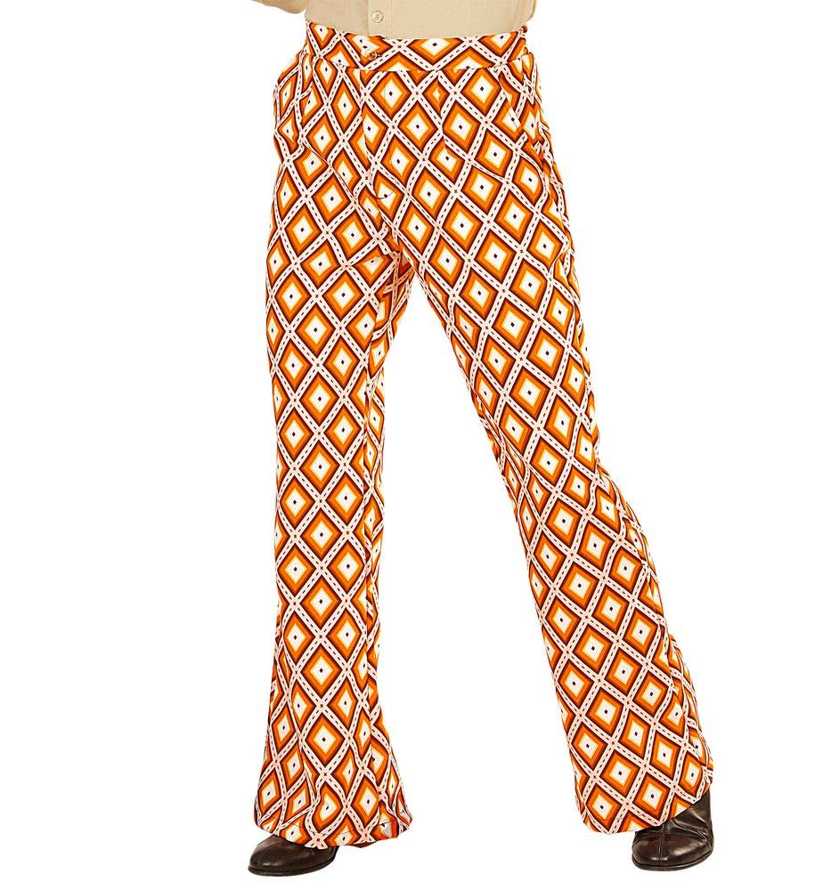 shoperama 70er Jahre Retro Herren Hose mit und ohne Muster Disco Kostüm Siebziger Schlager, Grösse:L