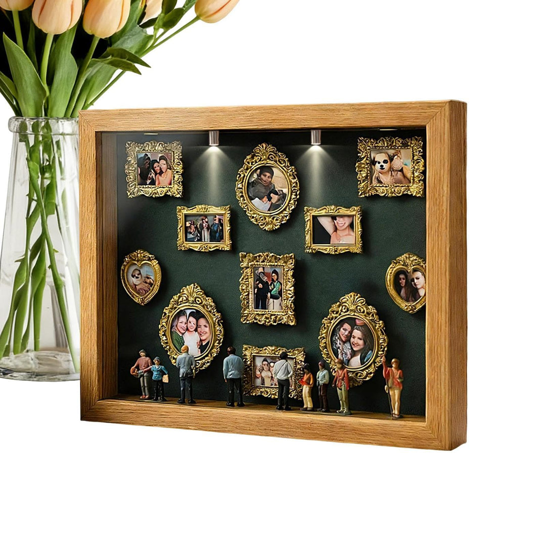 DIY Mini Museum Silhouette Box, DIY Museum Of Us Beleuchteter Schattenbox-Rahmensatz Retro-Goldrahme