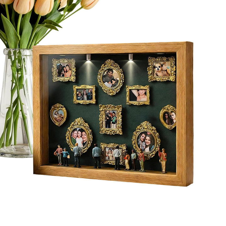DIY Mini Museum Silhouette Box, DIY Museum Of Us Beleuchteter Schattenbox-Rahmensatz Retro-Goldrahme