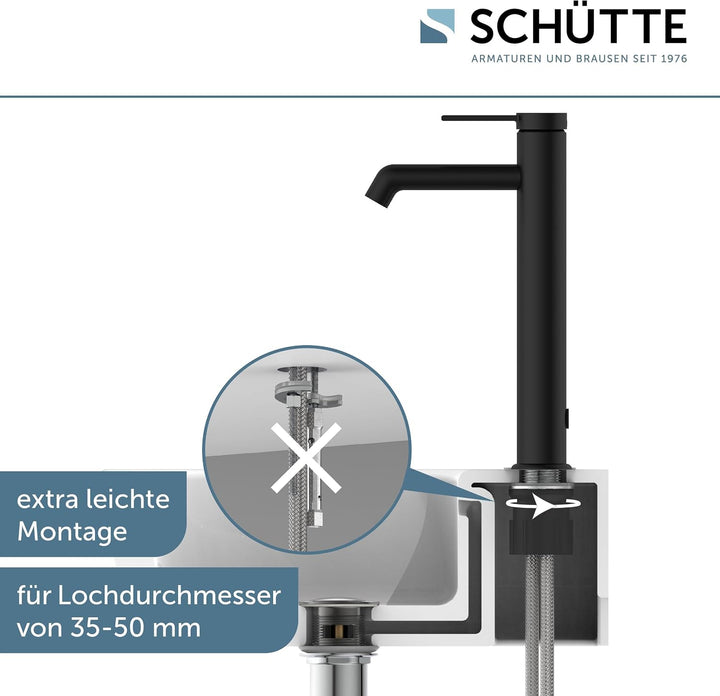 SCHÜTTE Waschtischarmatur für Aufsatzwaschbecken LOS ANGELES 33116, Wasserhahn Bad hoher Auslauf, ho