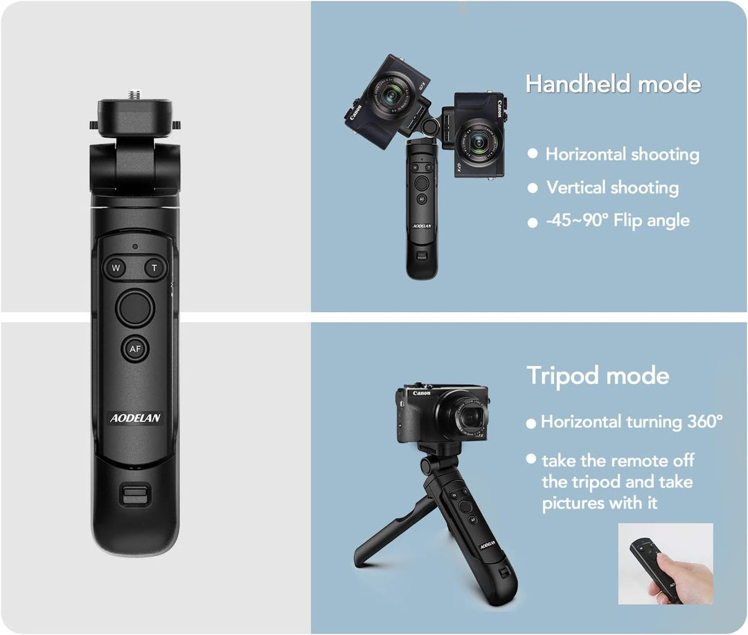 AODELAN Camera Stativ mit Fernbedienung Handgriff für Vlogging, Kompatibel mit Canon EOS RP, EOS R,