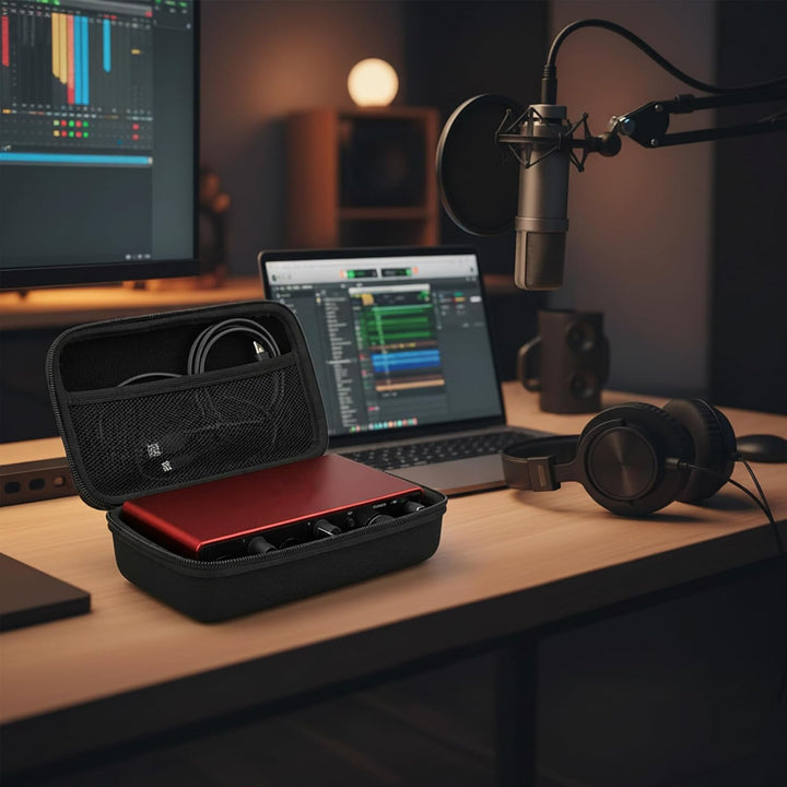 Musiin Audio-Interface-Gehäuse, kompatibel mit Focusrite Scarlett 2i2 der 4. Generation, Roland AIRA