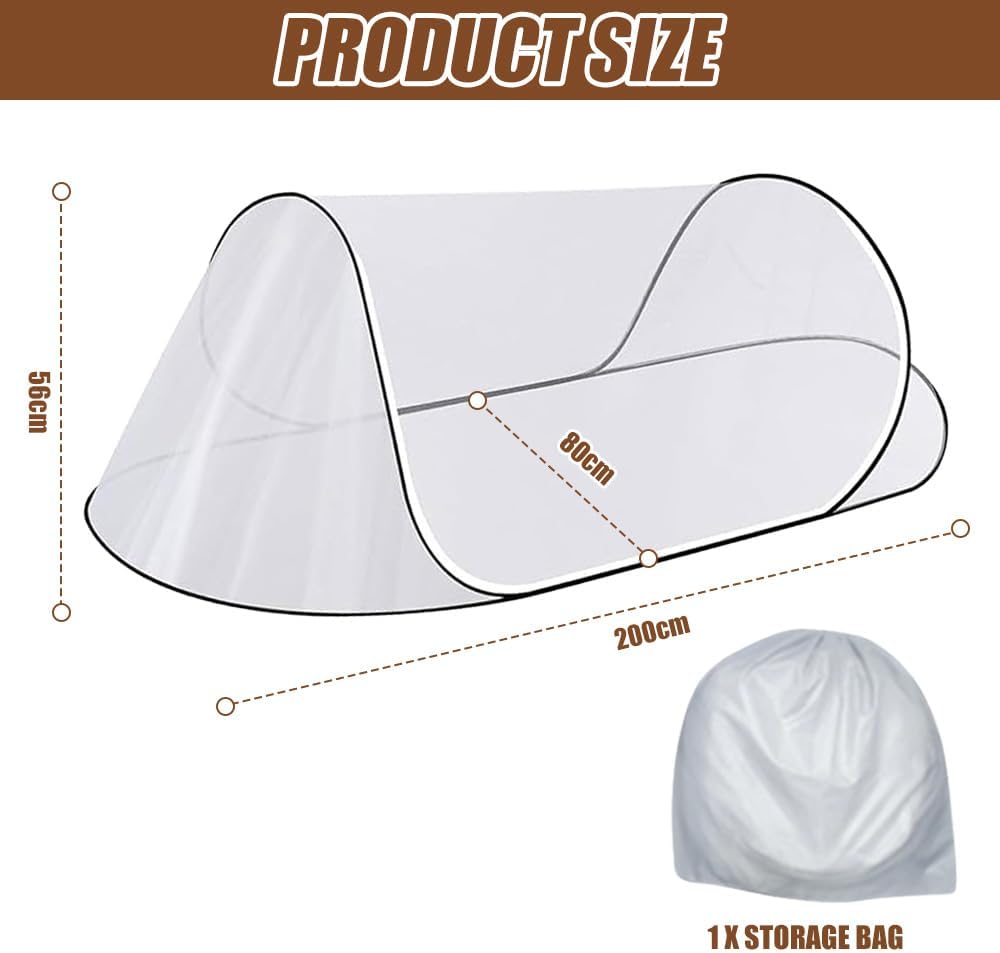 Moskitonetz Reise, 200 x 80 x 56 cm Faltbares Mückennetz, Moskitonetz Pop Up, Fliegennetz Bett, Outd