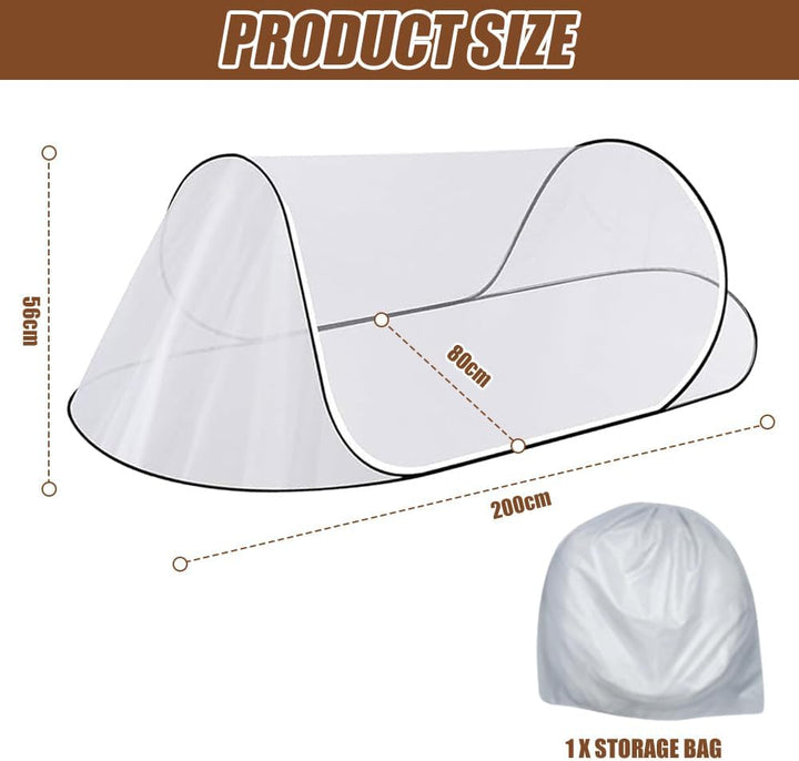 Moskitonetz Reise, 200 x 80 x 56 cm Faltbares Mückennetz, Moskitonetz Pop Up, Fliegennetz Bett, Outd