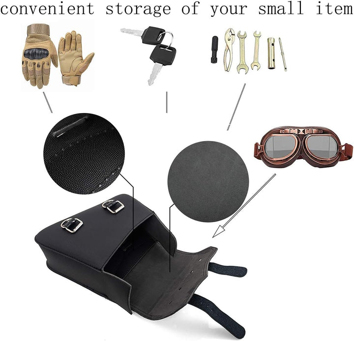 Motorrad PU Leder Satteltasche Universal Motorräder Werkzeugtaschen (Recht)