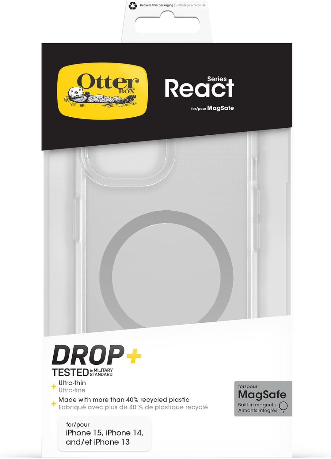 OtterBox React Series MagSafe Hülle für iPhone 17e, 16e, 15, 14, 13, stossfest, sturzsicher, ultrasc