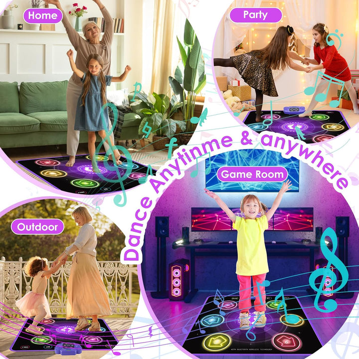 GuKKK Tanzmatte Kinder Spielzeug Geschenke 3-12 Jahre, Beleuchtete Musikmatte, Tanzmatte mit Musik B