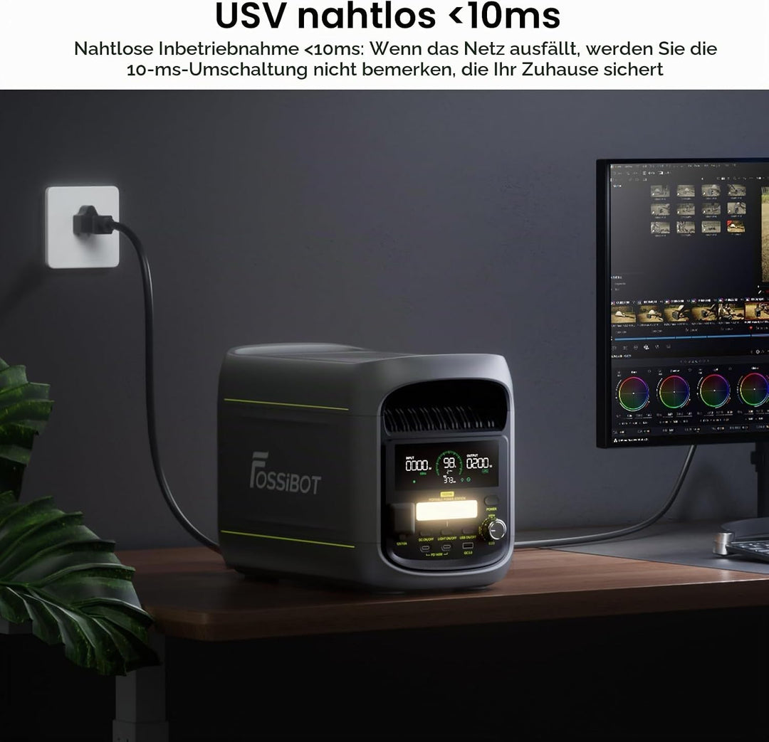FOSSiBOT 420W Faltbares Solarpanel IP67 Wasserfest, Verstellbarer Neigungswinkel, passend für F2400