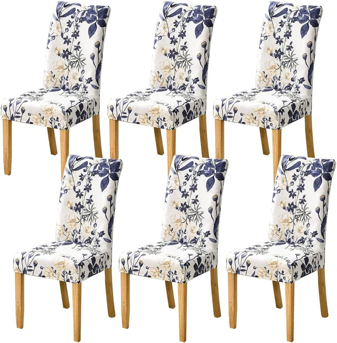 HZDHCLH Stuhlhussen 6er Set Stuhlbezüge Stretch abnehmbar, waschbar, Esszimmerstuhl-Schutzsitz für H