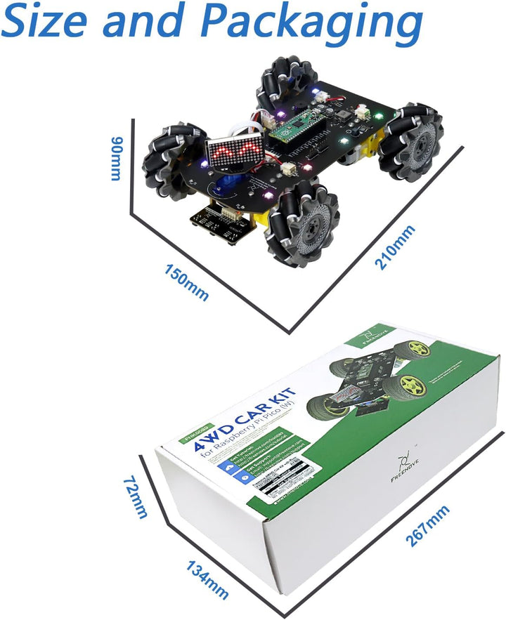Freenove Mecanum Wheel Car Kit for Raspberry Pi Pico (Included) (Compatible with Arduino IDE), Dot M