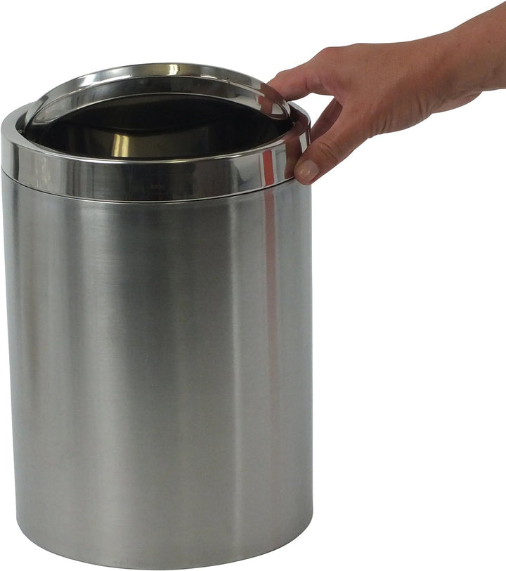KELA 21382, Schwingdeckeleimer 7,0 l, Edelstahl, Ari, Silber Matt, 19.5 x 19.5 x 27.5 cm Silber Matt