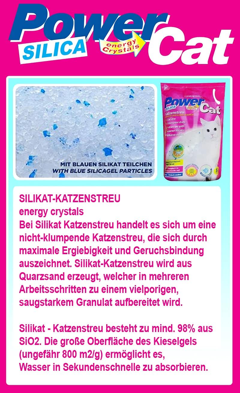 12 x 5 l = 60L PowerCat Magic Silikat Katzenstreu