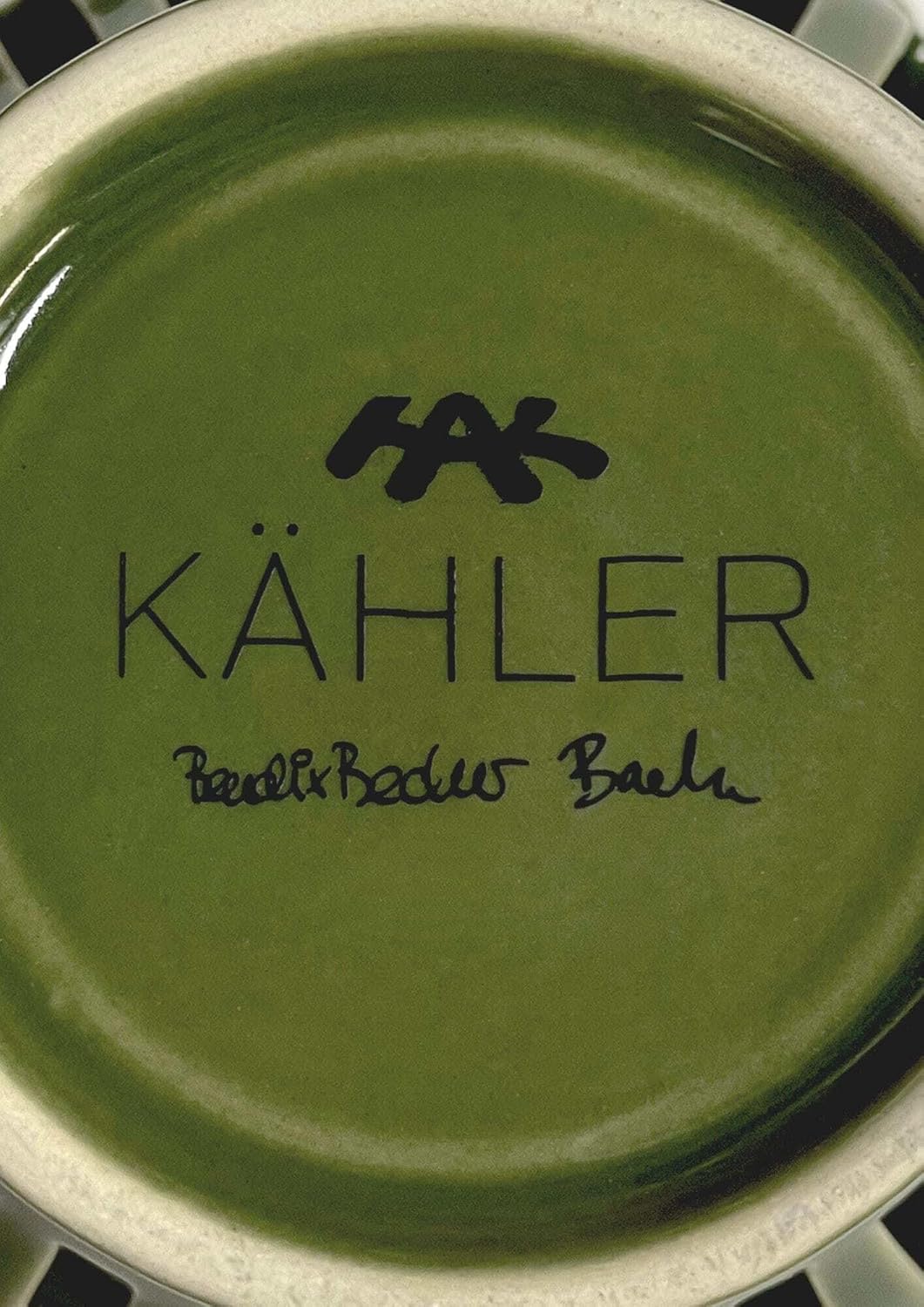 Kähler Design Orangery Garden Green Teelichthalter aus Keramik, Farbe: Grün, Masse: Durchmesser: 9.5