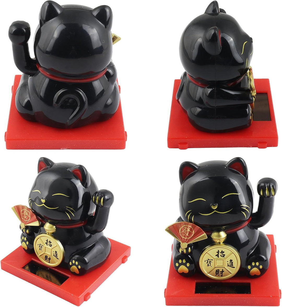 Freak Scene Glückskatze Mini Maneki-Neko Medaille Solar 5cm Winkekatze Lucky cat Set, Set
