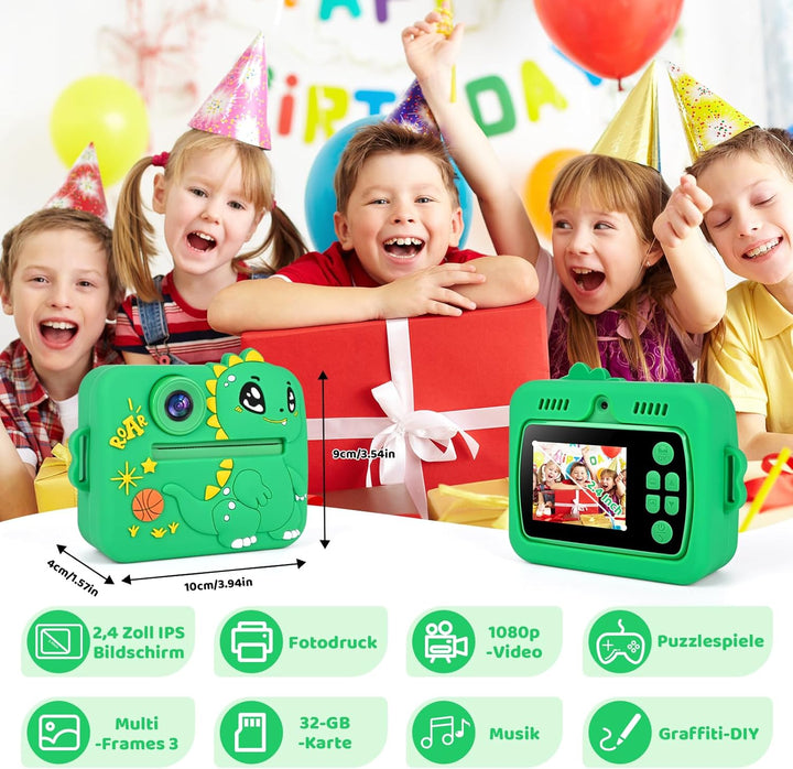 Kinderkamera Sofortbildkamera,Digitalkamera für Kinder mit Druckpapier 32G TF Karte, 2,4 Zoll Bildsc