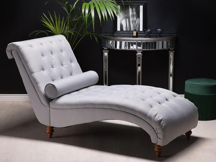 Moderne Chaiselongue in Grau Stoffbezug Muret