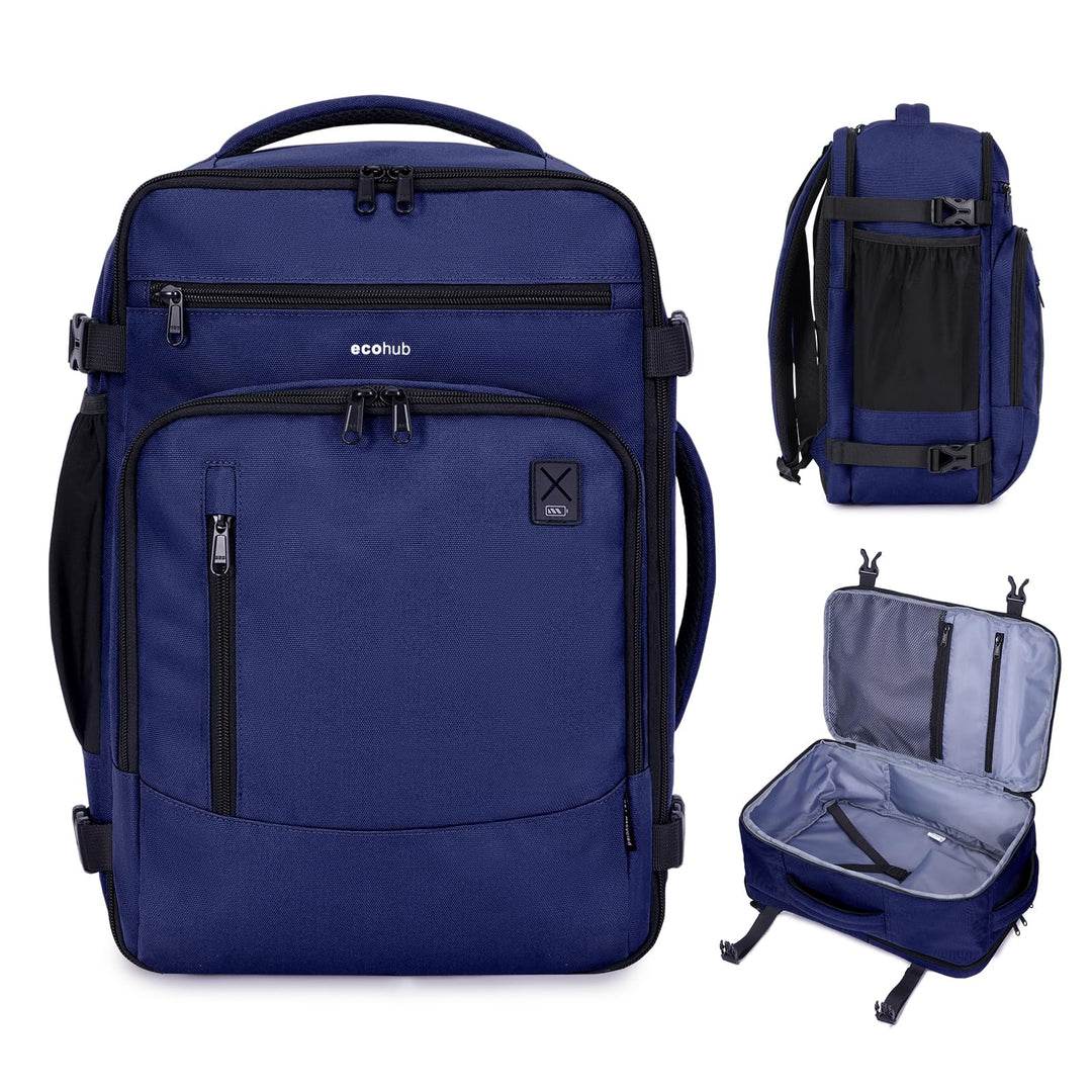 ECOHUB Rucksack 40x20x25 für Ryanair Flugzeug Reiserucksack Handgepäck Gepäck Laptop Daypacks PET-Re