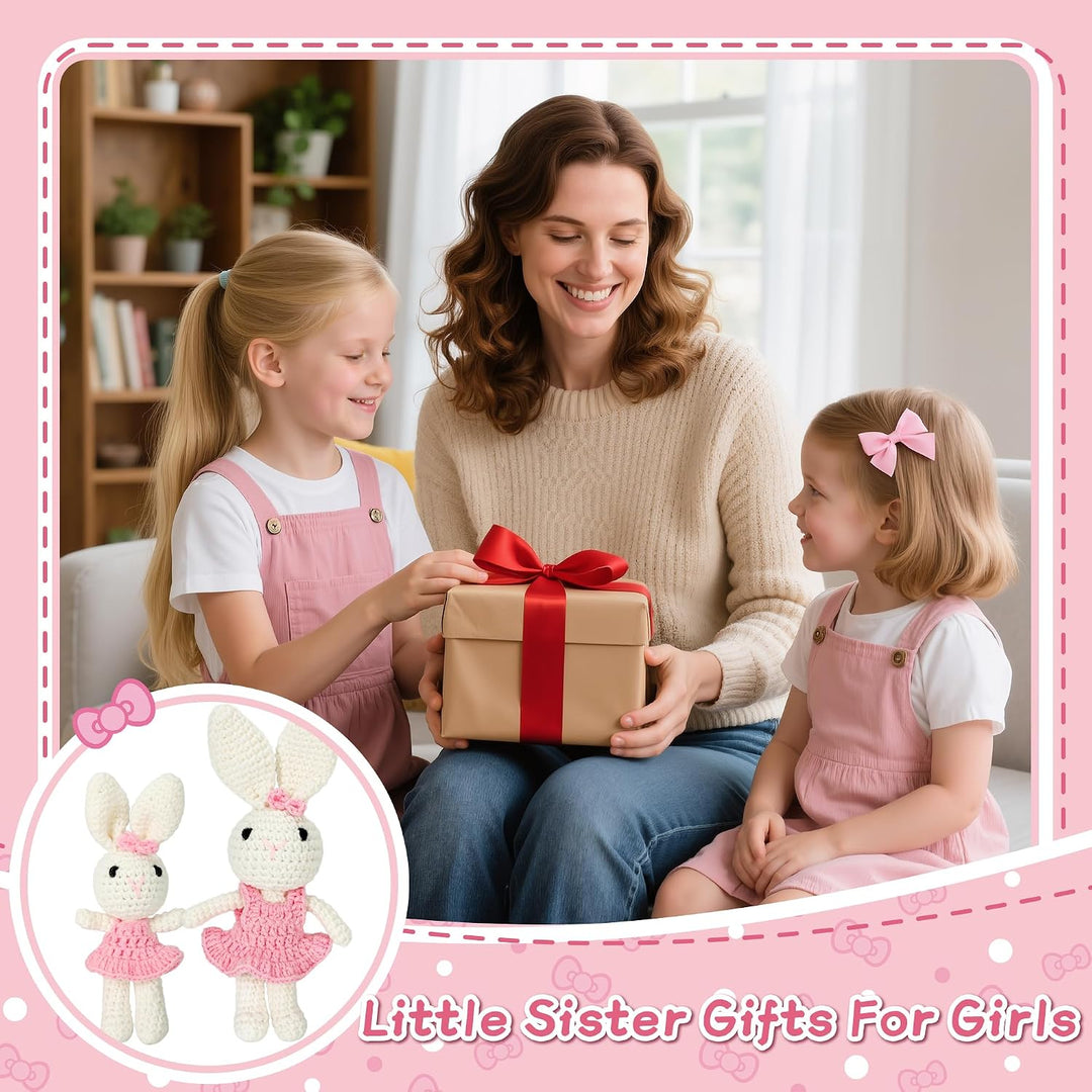 Grosse Schwester Geschenk, Handgemachte gehäkelte Kaninchen für Mädchen, Perfektes Geschwistergesche