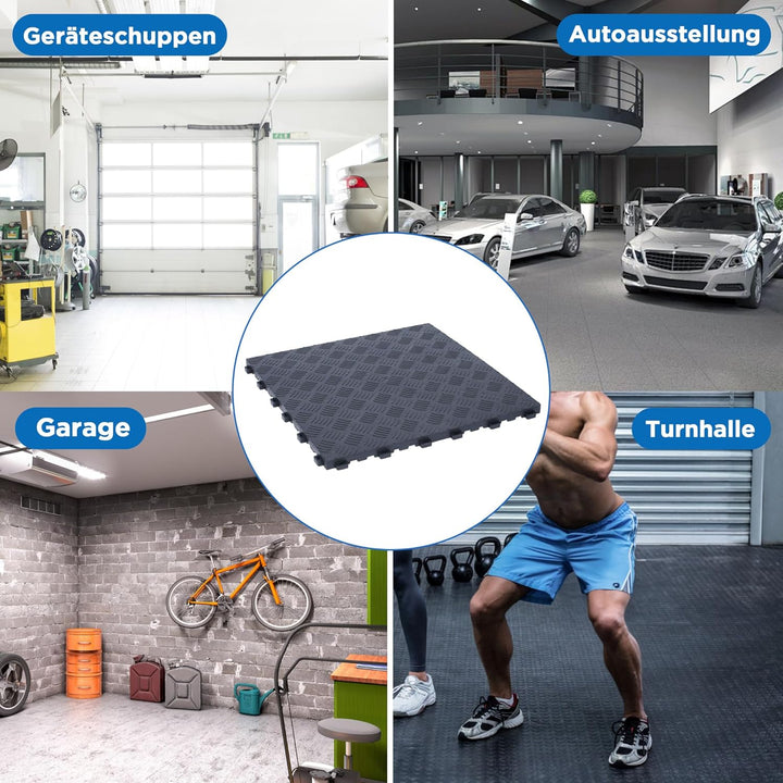 bimiti 20 Stück 40x40cm PVC Garagenboden, Garagenboden Fliesen aus Gummi, Garagenboden Schutzmatte r
