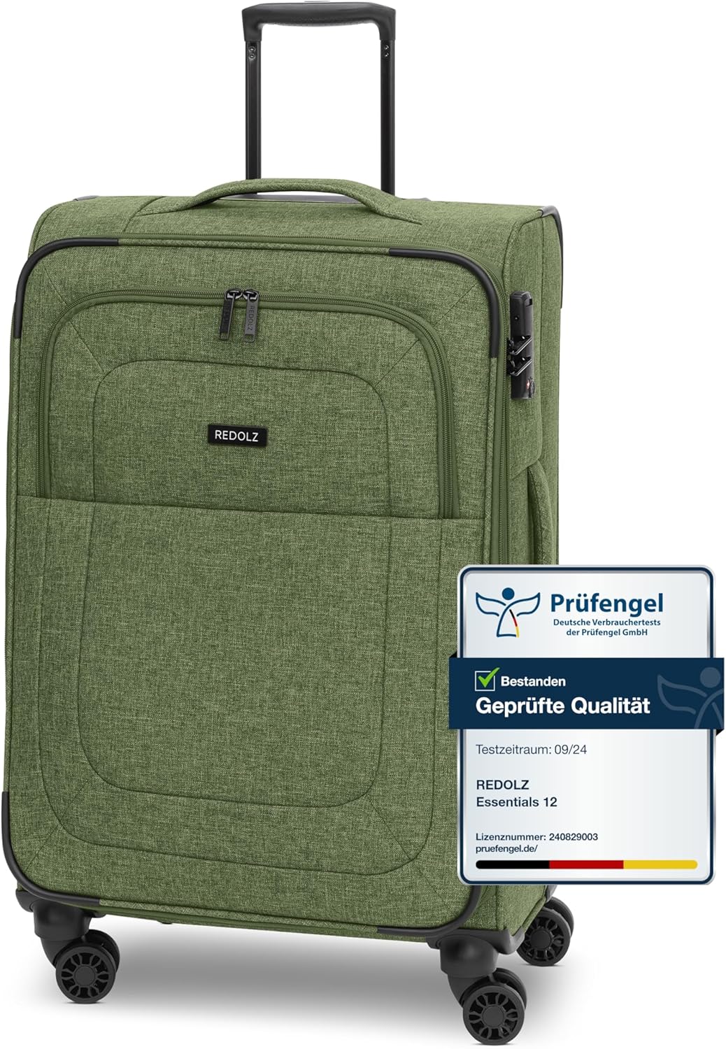 REDOLZ MEDIUM Weichschalen Koffer für Männer & Frauen | Leichter Trolley 67 cm mit 4 Doppelrollen &