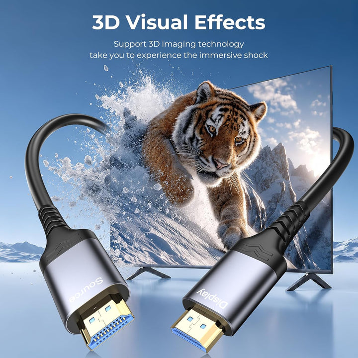 8K HDMI Glasfaserkabel 20m, 48Gbps Ultra High Speed HDMI 2.1 Kabel/AOC Unterstützung 8K@60Hz,4K@120H