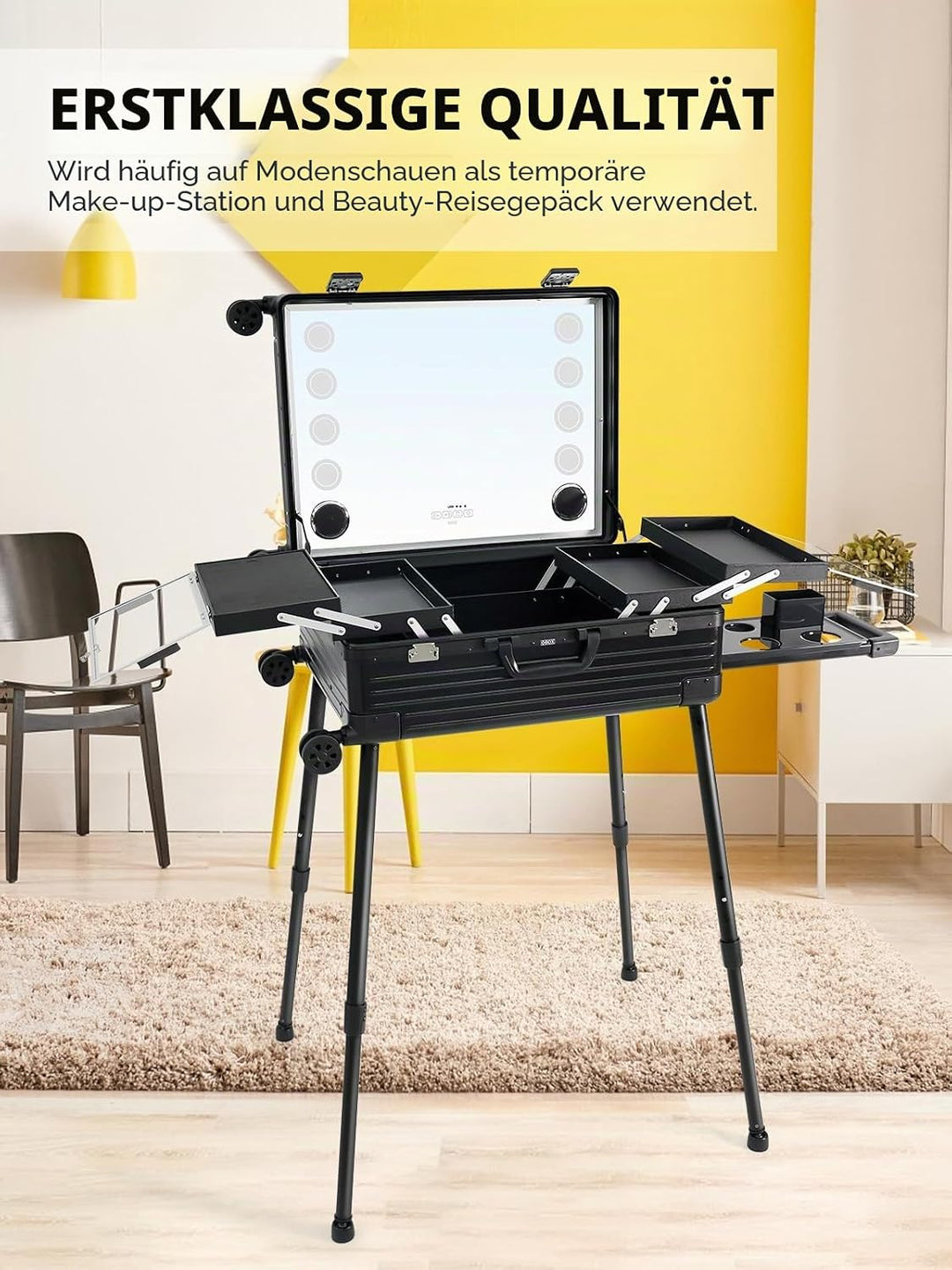 EBANKU Kosmetikkoffer Trolley Schminkkoffer, 24in PC Rolling Makeup Train Case Professionelle Künstl