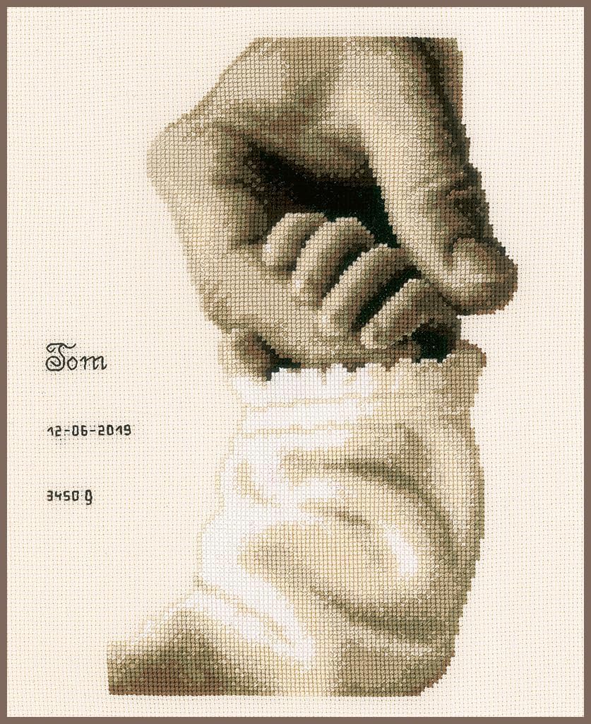 Vervaco PN-0173017 Babyglück Stickpackung Zählmuster, Baumwolle, mehrfarbig, ca. 18 x 24 cm / 7,2" x