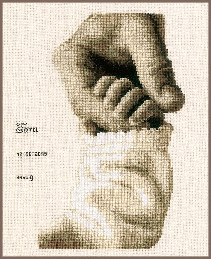 Vervaco PN-0173017 Babyglück Stickpackung Zählmuster, Baumwolle, mehrfarbig, ca. 18 x 24 cm / 7,2" x